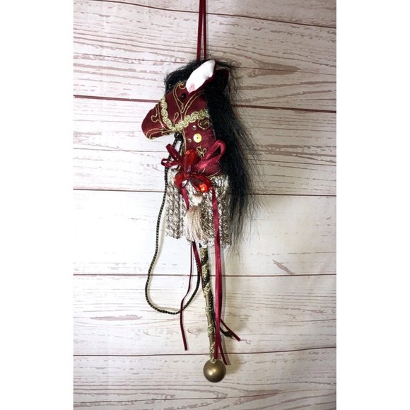 Unbranded Holiday Vintage Jester Art Hobby Horse Christmas Ornament